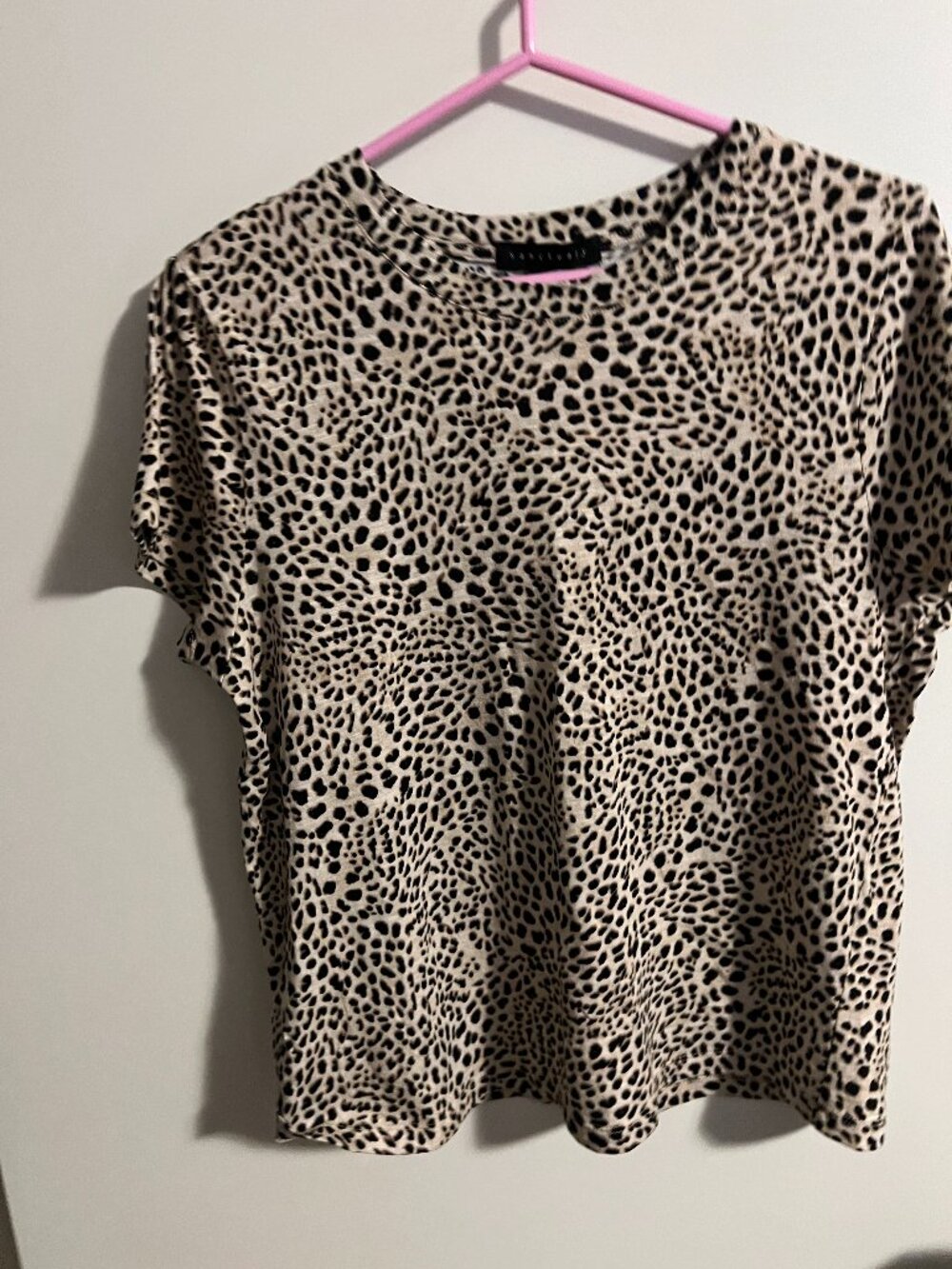 Woman's Sanctuary Leopard Print Short Sleeve Shirt